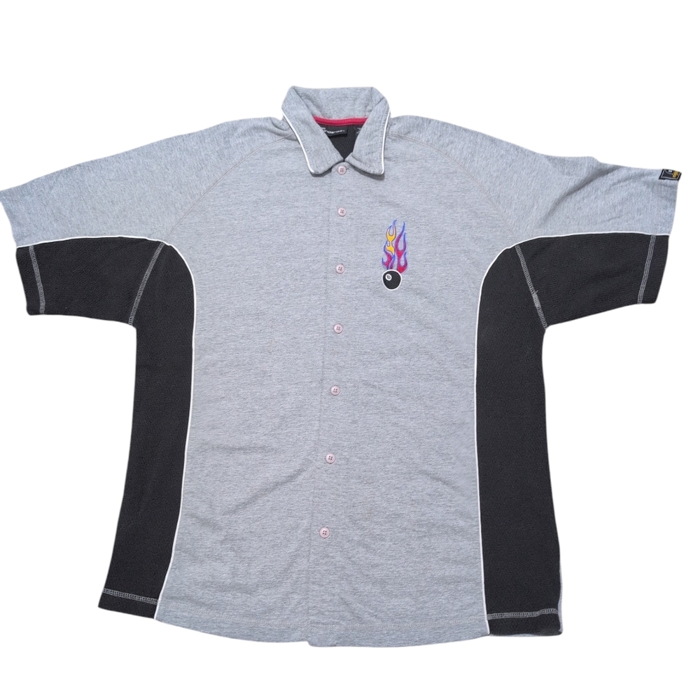 Men's Billiards Shirt Cotton Jersey Eightball Logo Size Large‎